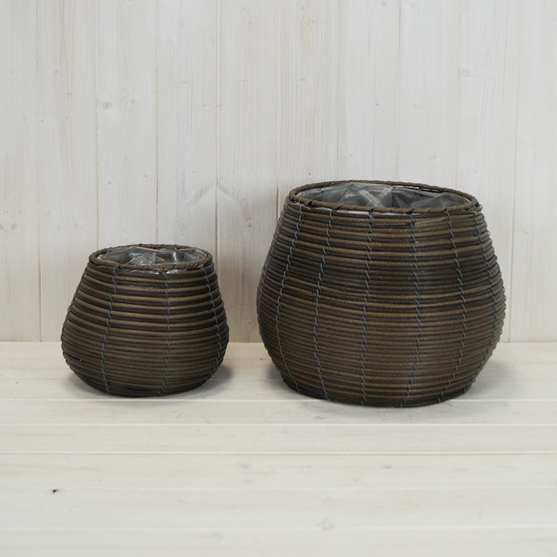 Set of Two Grey Baskets (24.5cm) detail page